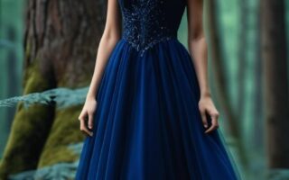 dark blue dress