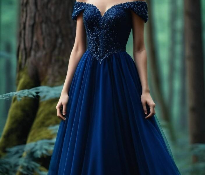 dark blue dress