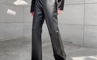 leather flare pants