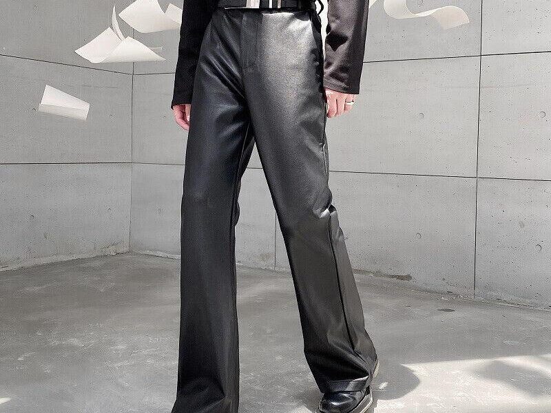 leather flare pants