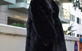 black fur coat