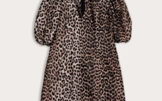 ganni leopard dress