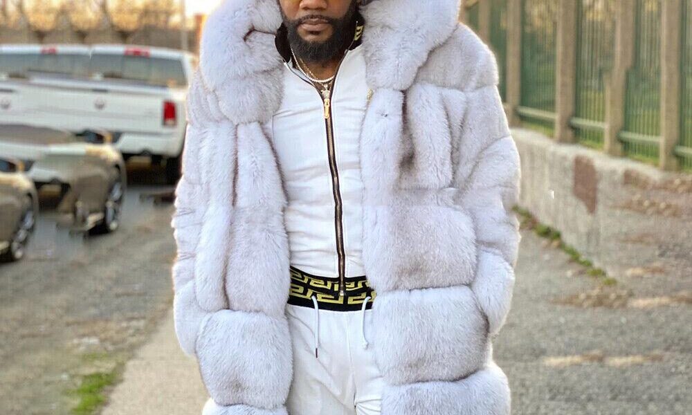 white fur jacket